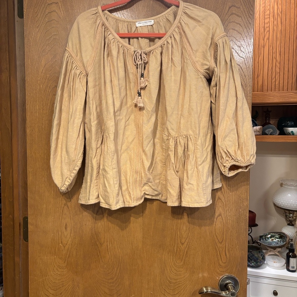 Spell Beige Boho Blouse